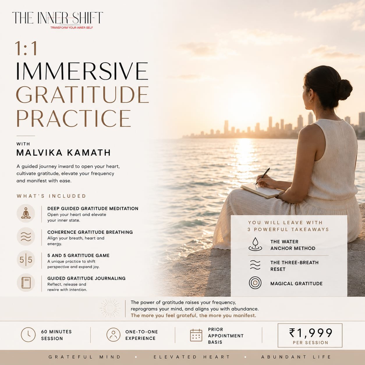 One-to-One Immersive Gratitude Practice with Malvika Kamath